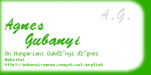 agnes gubanyi business card